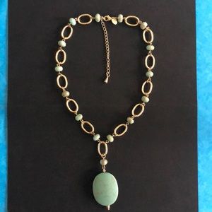 Turquoise and Gold Tone Necklace